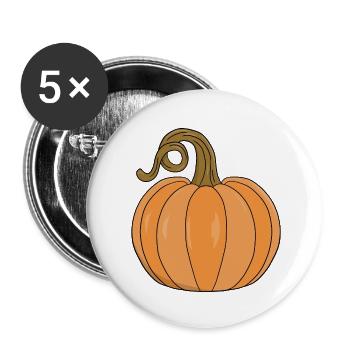 Gebogener Stiel Kürbis Illustration - Buttons klein 25 mm (5er Pack) - Weiß - Vorne
