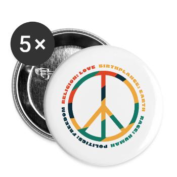 human rights - Buttons small 1''/25 mm (5-pack) - white - Front