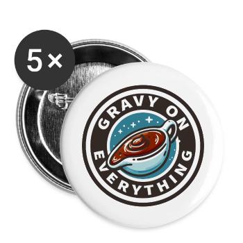 Soßenpflaster auf allem - Buttons klein 25 mm (5er Pack) - Weiß - Vorne