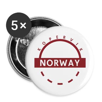 Emblème du bouclier vintage de la Norvège - Lot de 5 petits badges (25 mm) - blanc - Devant