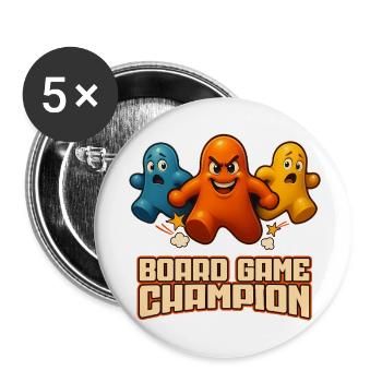 Board Game Champion – Pièces de jeu amusantes - Lot de 5 petits badges (25 mm) - blanc - Devant