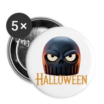 Fire Skull Halloween | Witch trick or treat - Buttons small 1''/25 mm (5-pack) - white - Front