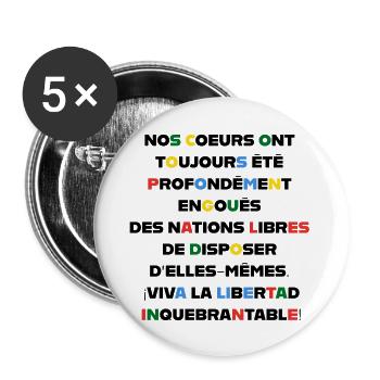 LONG LIVE FREEDOM - Buttons small 1''/25 mm (5-pack) - white - Front