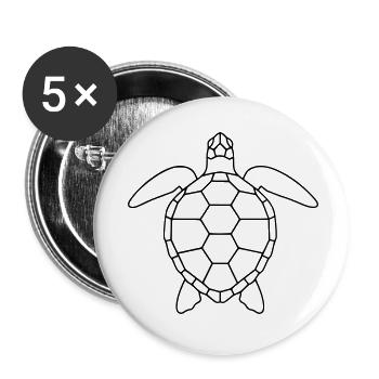 Sea Turtle | Mosaic Style Ocean Protection - Buttons small 1''/25 mm (5-pack) - white - Front