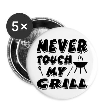 Griller - Lot de 5 petits badges (25 mm) - blanc - Devant
