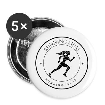 🏃 ♀️ Running Mum – Pour tous les passionnés de course à pied Maman - Lot de 5 petits badges (25 mm) - blanc - Devant