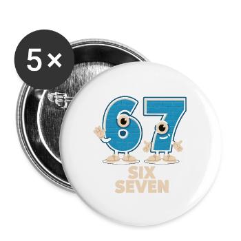 6 7 Six Seven Memes – Aura Points Kids Gaming - Lot de 5 petits badges (25 mm) - blanc - Devant