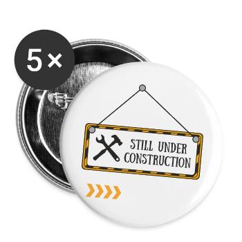 Noch im Bau – Philipper 1,6 - Buttons klein 25 mm (5er Pack) - Weiß - Vorne