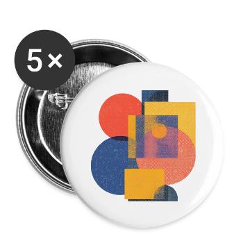 Geometrische Retro-Formen — Kühne abstrakte Kunst - Buttons klein 25 mm (5er Pack) - Weiß - Vorne
