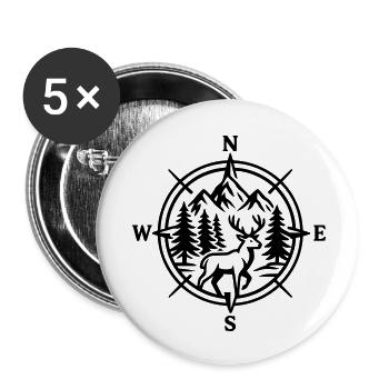 Nature - Lot de 5 petits badges (25 mm) - blanc - Devant