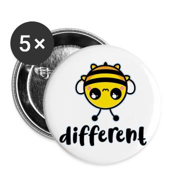 Abeille Différent Personnage Mignon - Lot de 5 petits badges (25 mm) - blanc - Devant