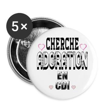 Auf der Suche nach Anbetung mit einem unbefristeten Vertrag - Buttons klein 25 mm (5er Pack) - Weiß - Vorne