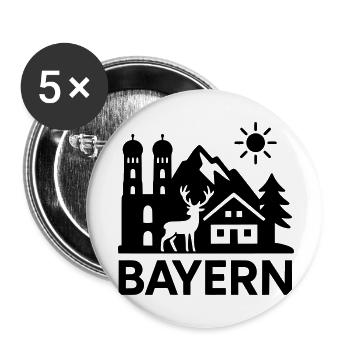 bayern wahrzeichen bundesland - Buttons klein 25 mm (5er Pack) - Weiß - Vorne