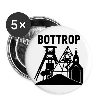 Bottrop Ruhrgebiet Wahrzeichen - Buttons klein 25 mm (5er Pack) - Weiß - Vorne