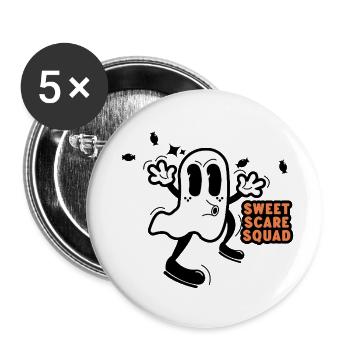 Fantôme de dessin animé vintage – Sweet Scare Squad - Lot de 5 petits badges (25 mm) - blanc - Devant