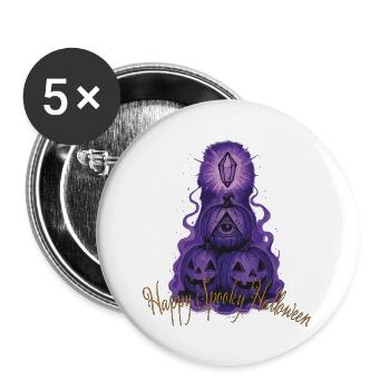Joyeux Halloween effrayant ! - Lot de 5 petits badges (25 mm) - blanc - Devant