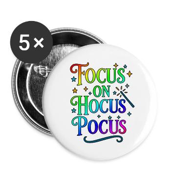 Always the focus on hocus pocus - Buttons small 1''/25 mm (5-pack) - white - Front