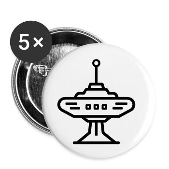 station spatiale - Lot de 5 petits badges (25 mm) - blanc - Devant