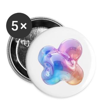 Glossy Pastel Abstract Bubble Design - Buttons small 1''/25 mm (5-pack) - white - Front