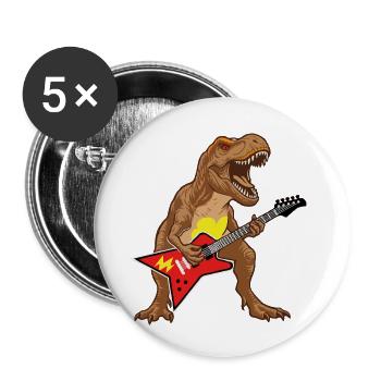 Le T-Rex se balance avec Flying V - Lot de 5 petits badges (25 mm) - blanc - Devant