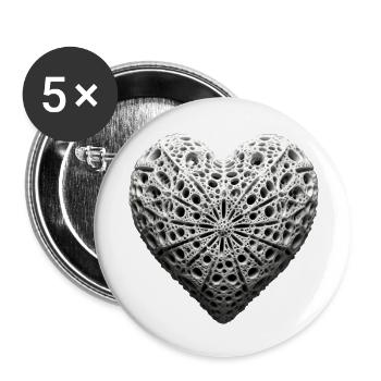 Ewiges HERZ - Buttons klein 25 mm (5er Pack) - Weiß - Vorne