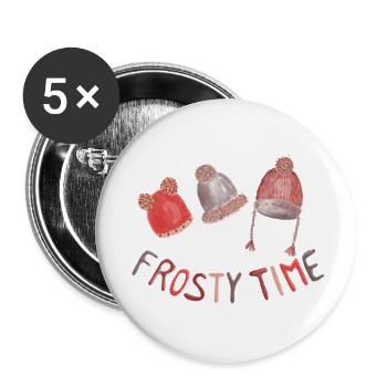 Frosty time - cozy winter vibes - Buttons klein 25 mm (5er Pack) - Weiß - Vorne