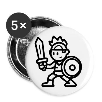 Krieger - Buttons klein 25 mm (5er Pack) - Weiß - Vorne