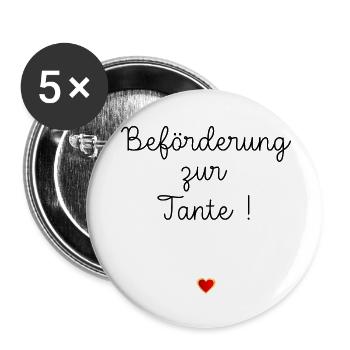 Beförderung zur Tante Baby Herz - Buttons klein 25 mm (5er Pack) - Weiß - Vorne