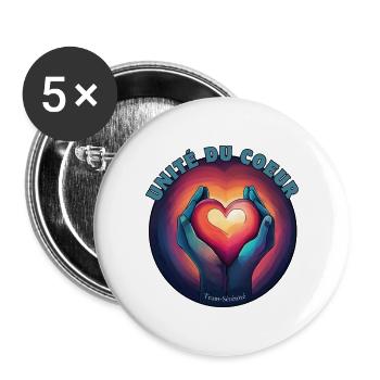Einheit des Herzens und Gelassenheit - Buttons klein 25 mm (5er Pack) - Weiß - Vorne