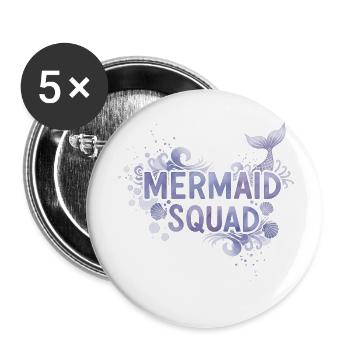 Mermaid Squad Meerjungfrau Ozean Geschenk Lustig - Buttons klein 25 mm (5er Pack) - Weiß - Vorne
