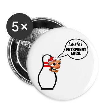 CHRISTMAS STRESS BOWLING BOWLING BOWLING - Buttons small 1''/25 mm (5-pack) - white - Front