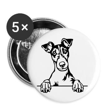Fox Terrier Head - Buttons small 1''/25 mm (5-pack) - white - Front
