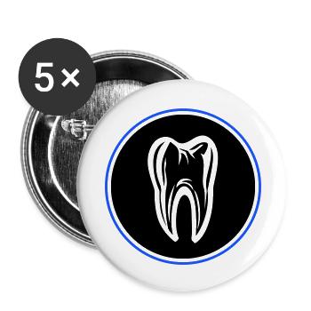 Icône de dentiste dentaire - Lot de 5 petits badges (25 mm) - blanc - Devant