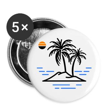 Île Palm - Lot de 5 petits badges (25 mm) - blanc - Devant