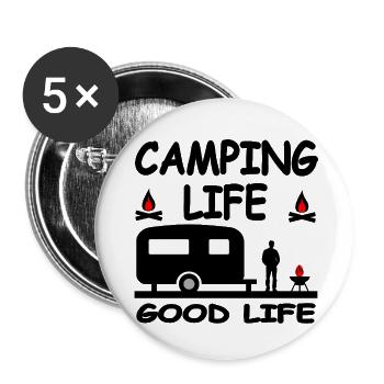 Camping - Buttons klein 25 mm (5er Pack) - Weiß - Vorne