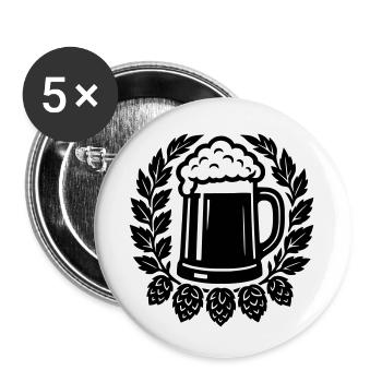 Bier - Buttons small 1''/25 mm (5-pack) - white - Front