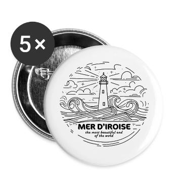 Iroise Sea Finistère Lighthouses Brittany - Buttons small 1''/25 mm (5-pack) - white - Front