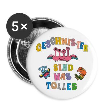 Frères et sœurs Cher frère sœur - Lot de 5 petits badges (25 mm) - blanc - Devant