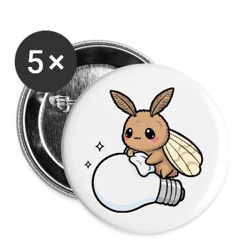 Moth Polishes Lamp - Buttons small 1''/25 mm (5-pack) - white - Front