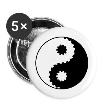 Équipement Yin Yang – Équilibre et technique asiatiques - Lot de 5 petits badges (25 mm) - blanc - Devant