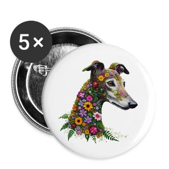 Galgo Wildflowers No1 - Buttons small 1''/25 mm (5-pack) - white - Front