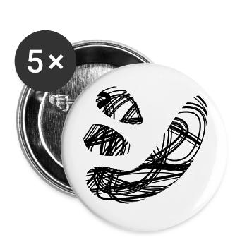 Japanischer Text 'シ' (shi) Muster - Buttons klein 25 mm (5er Pack) - Weiß - Vorne