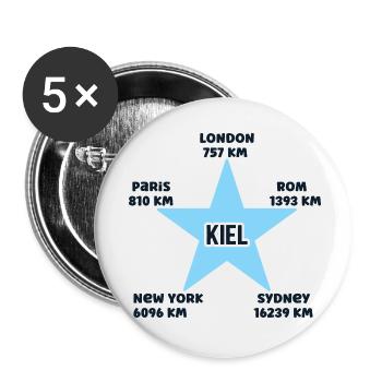 Kiel Urlaub Küste Ostsee Hafen Kieler Heimat - Buttons klein 25 mm (5er Pack) - Weiß - Vorne
