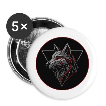 Alpha Spirit Geometric Wolf T-Shirt - Buttons small 1''/25 mm (5-pack) - white - Front