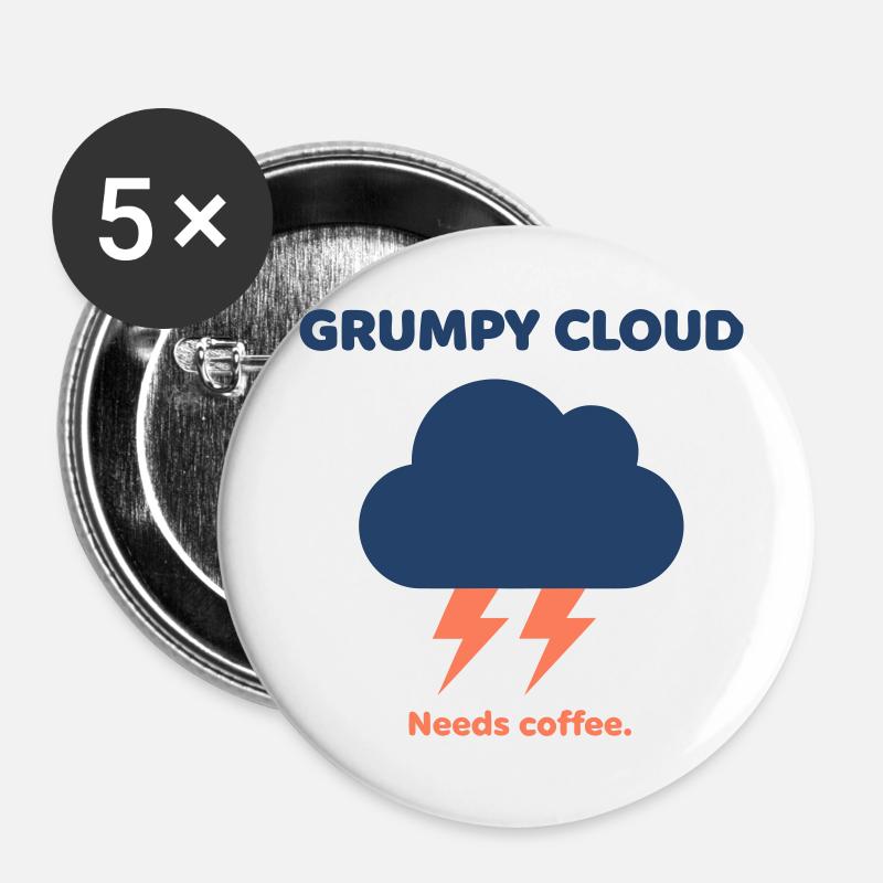 Nuage Café - Buttons small 1''/25 mm (5-pack) - white