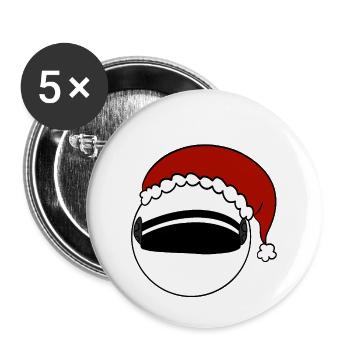 Weihnachtsmann   Helm  - Buttons klein 25 mm (5er Pack) - Weiß - Vorne