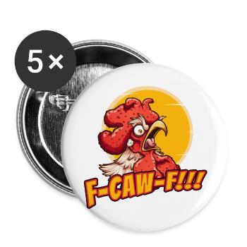 Wütender Hahn kräht f-caw-f - Buttons klein 25 mm (5er Pack) - Weiß - Vorne