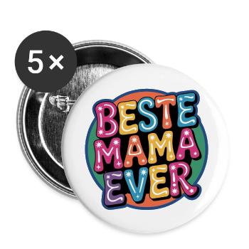 Best Mom Ever - Buttons small 1''/25 mm (5-pack) - white - Front