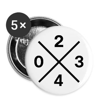 Code téléphonique 0234 – Bochum Ruhrpott Original - Lot de 5 petits badges (25 mm) - blanc - Devant