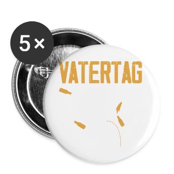 Lustiges Vatertag Geschenk Papa Bier - Buttons klein 25 mm (5er Pack) - Weiß - Vorne